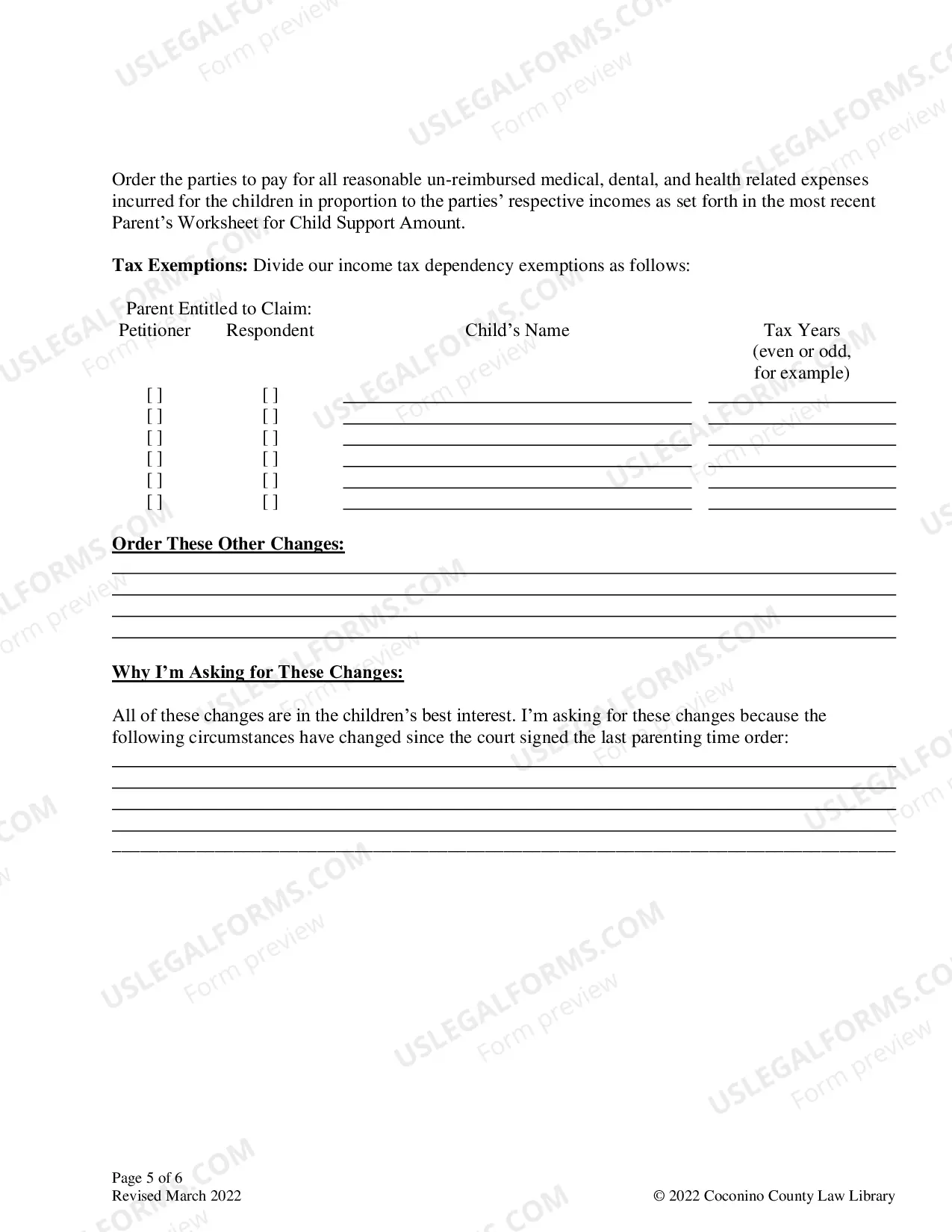 Preview Petition For Modification Of Child Custody Parenting Time And Child Support Packet