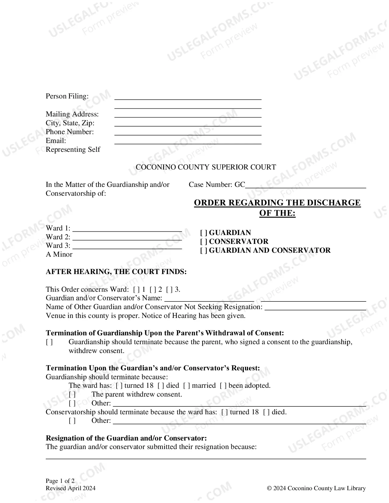 Preview Packet Ending Guardianship or Conservatorship of a Minor