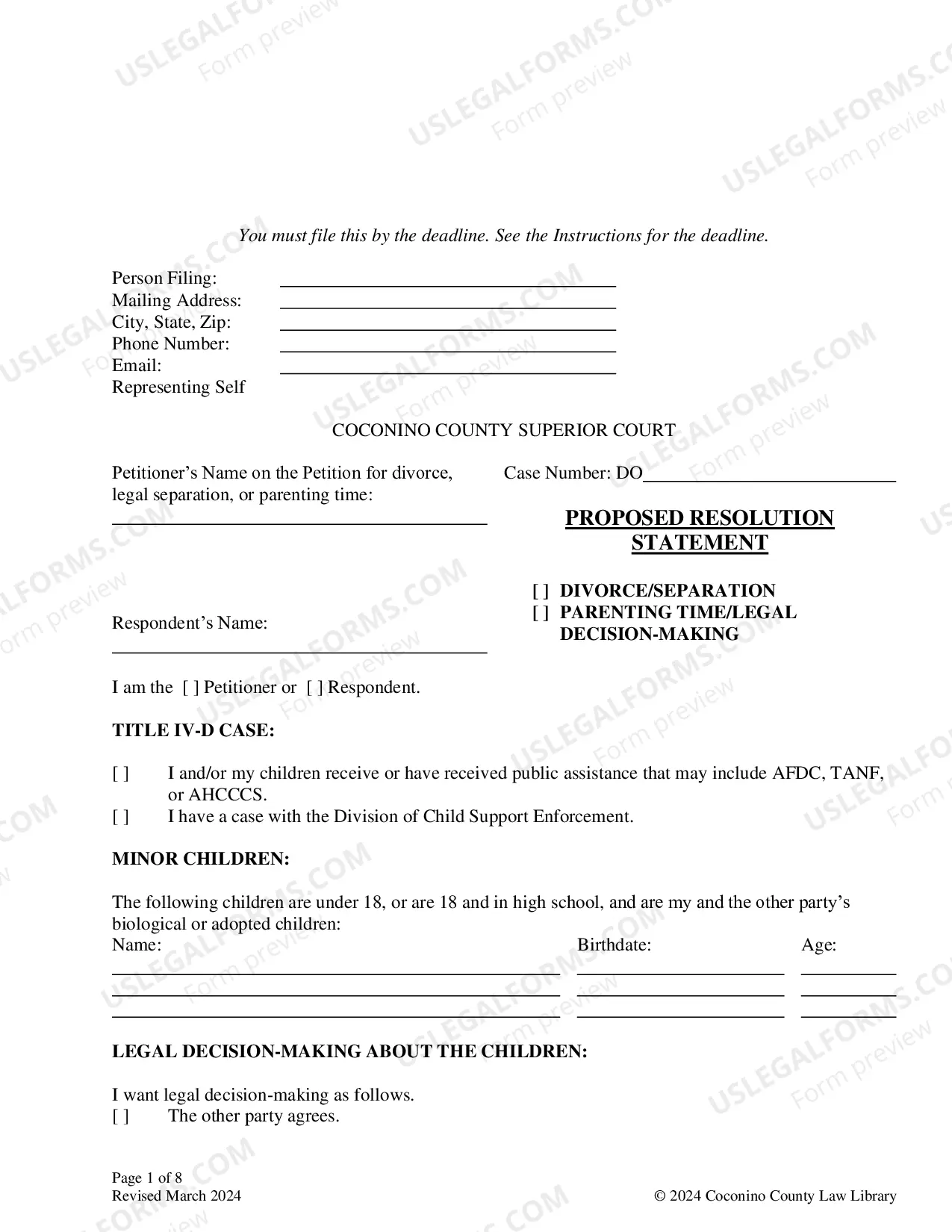 Preview Proposed Resolution Statement