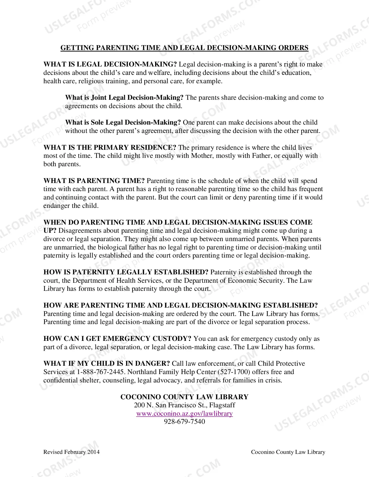 Preview Parenting Time And Legal Decision-Making About Children: Overview