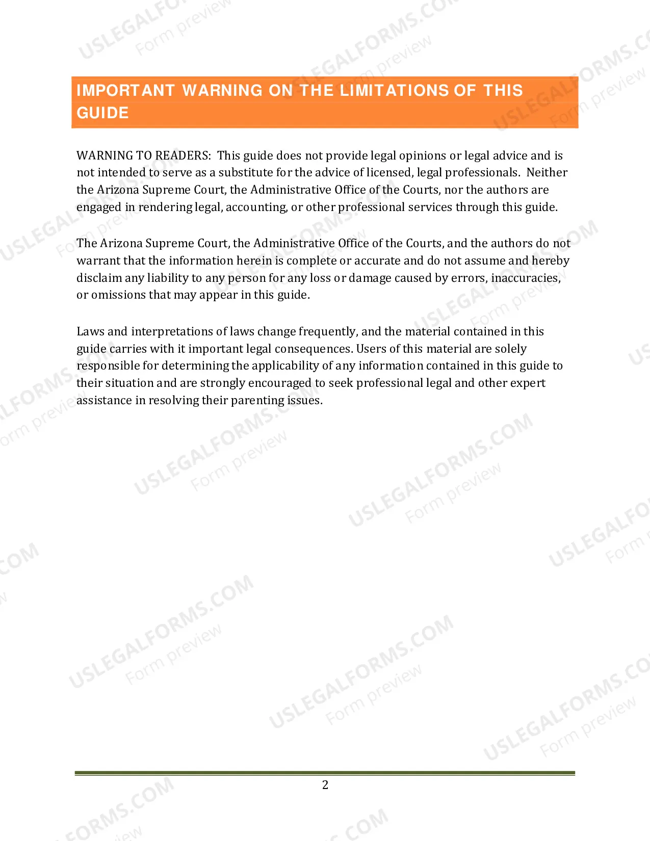 Preview Planning for Parenting Time: Arizona's Guide for Parents Living Apart