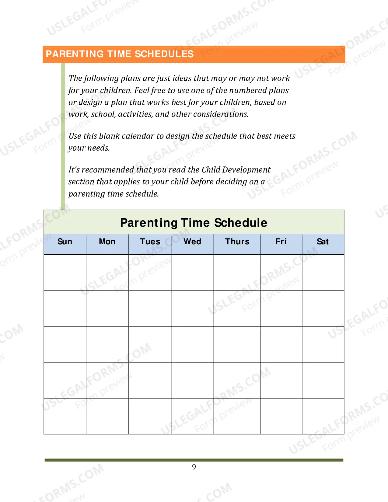 Preview Planning for Parenting Time: Arizona's Guide for Parents Living Apart