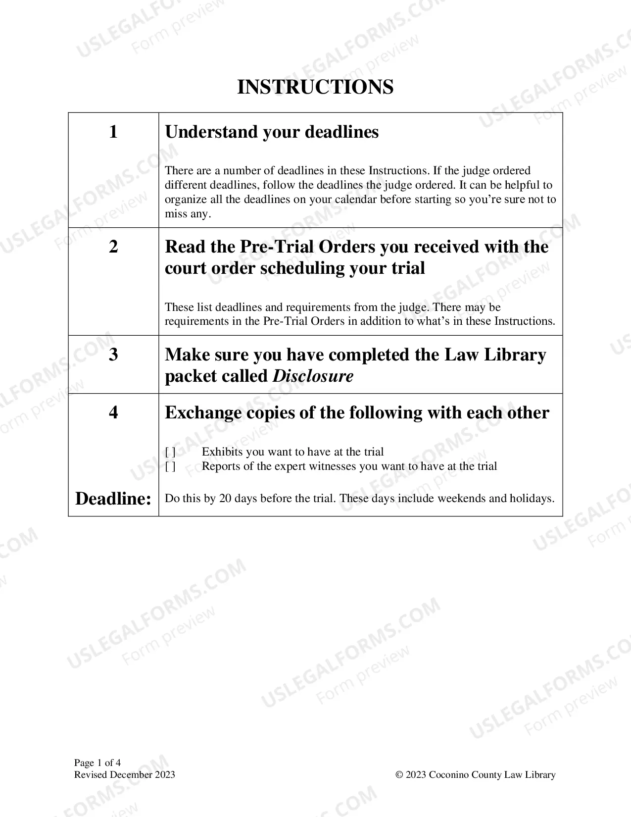 Preview Pre-Trial Statement: For Divorce or Legal Separation With Children