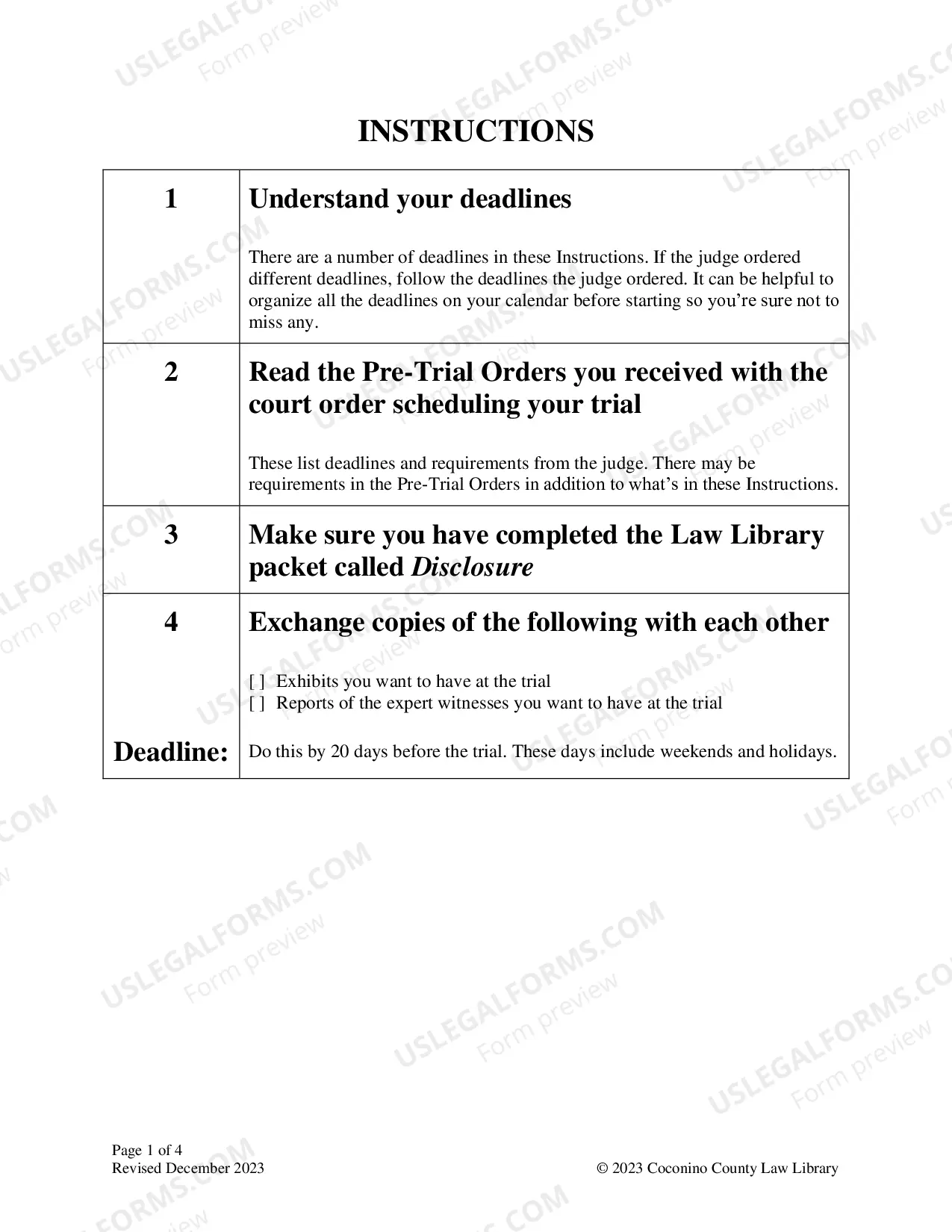 Preview Pre-Trial Statement: For Custody