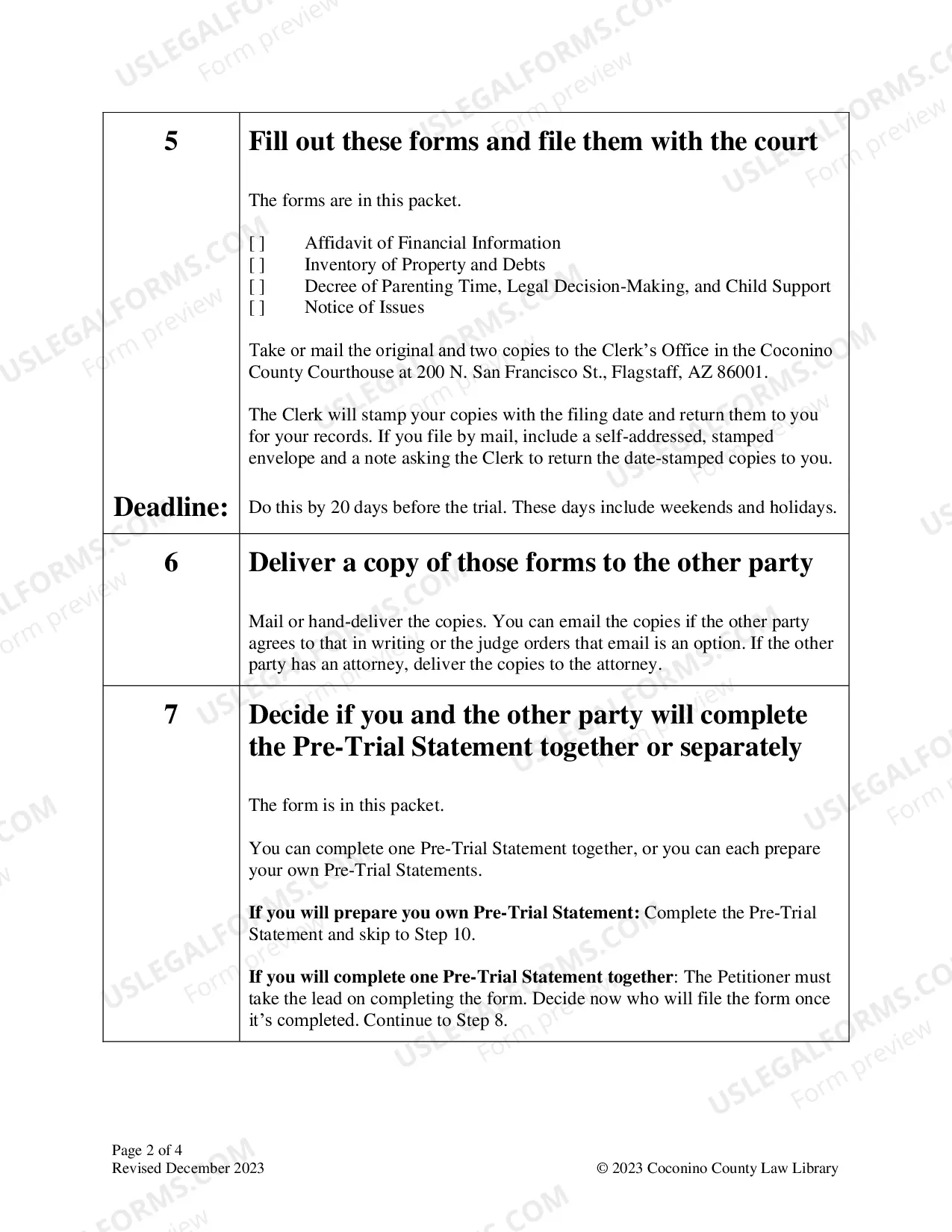 Preview Pre-Trial Statement: For Custody