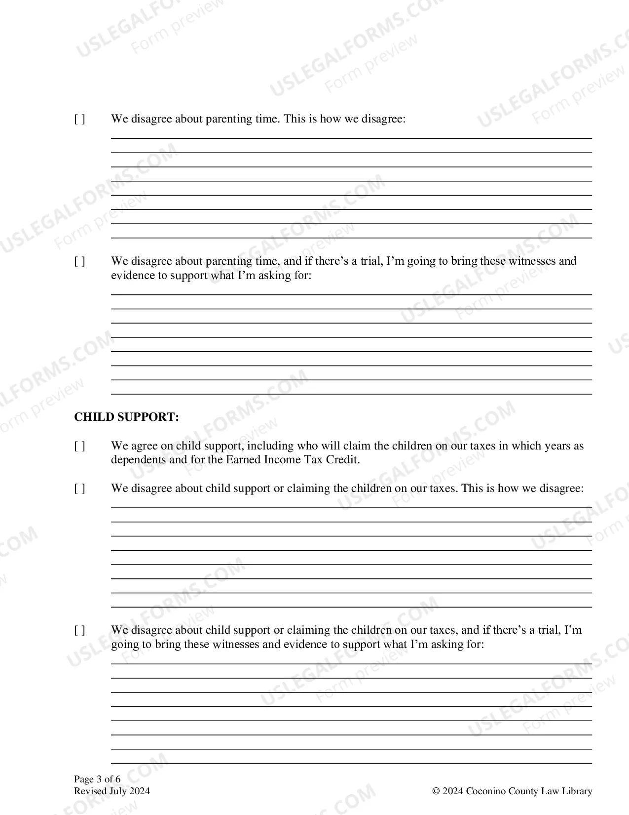 Preview Settlement Conference Memorandum: For Divorce or Legal Separation With Children