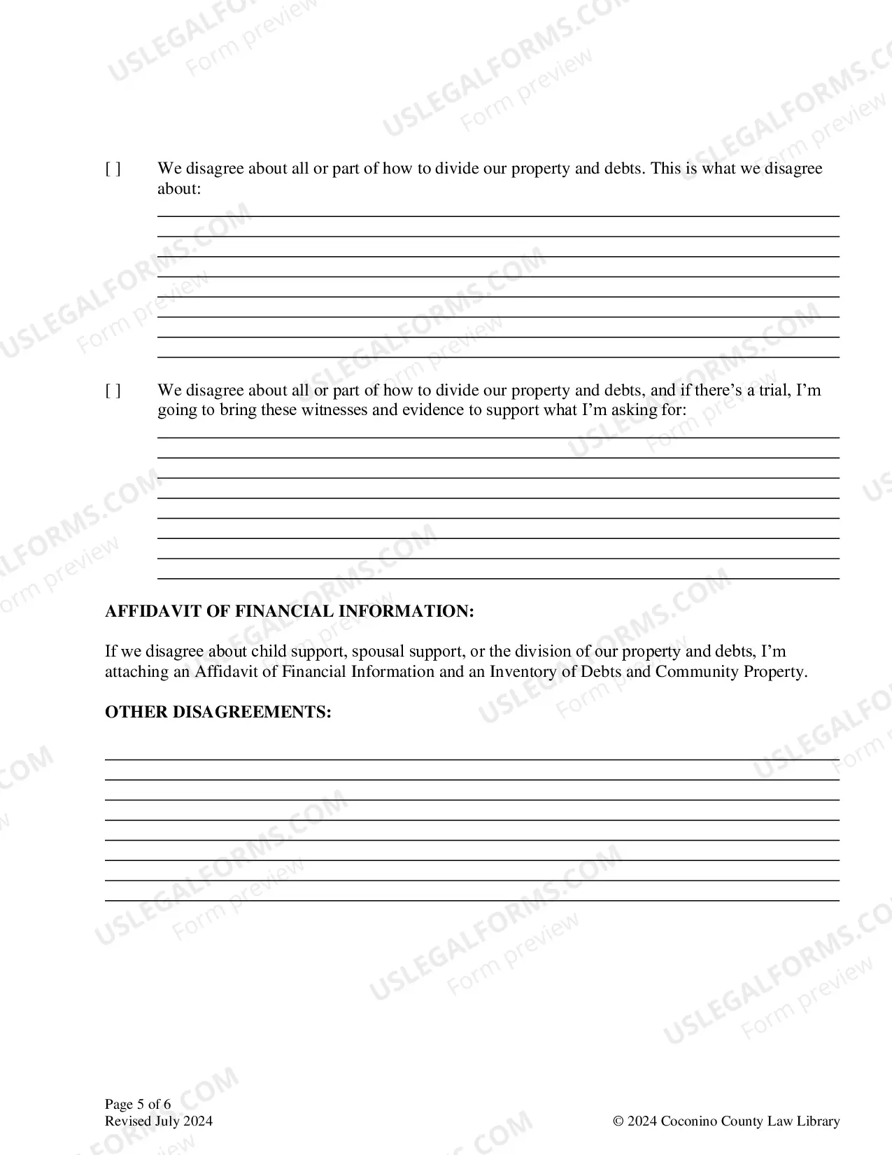 Preview Settlement Conference Memorandum: For Divorce or Legal Separation With Children