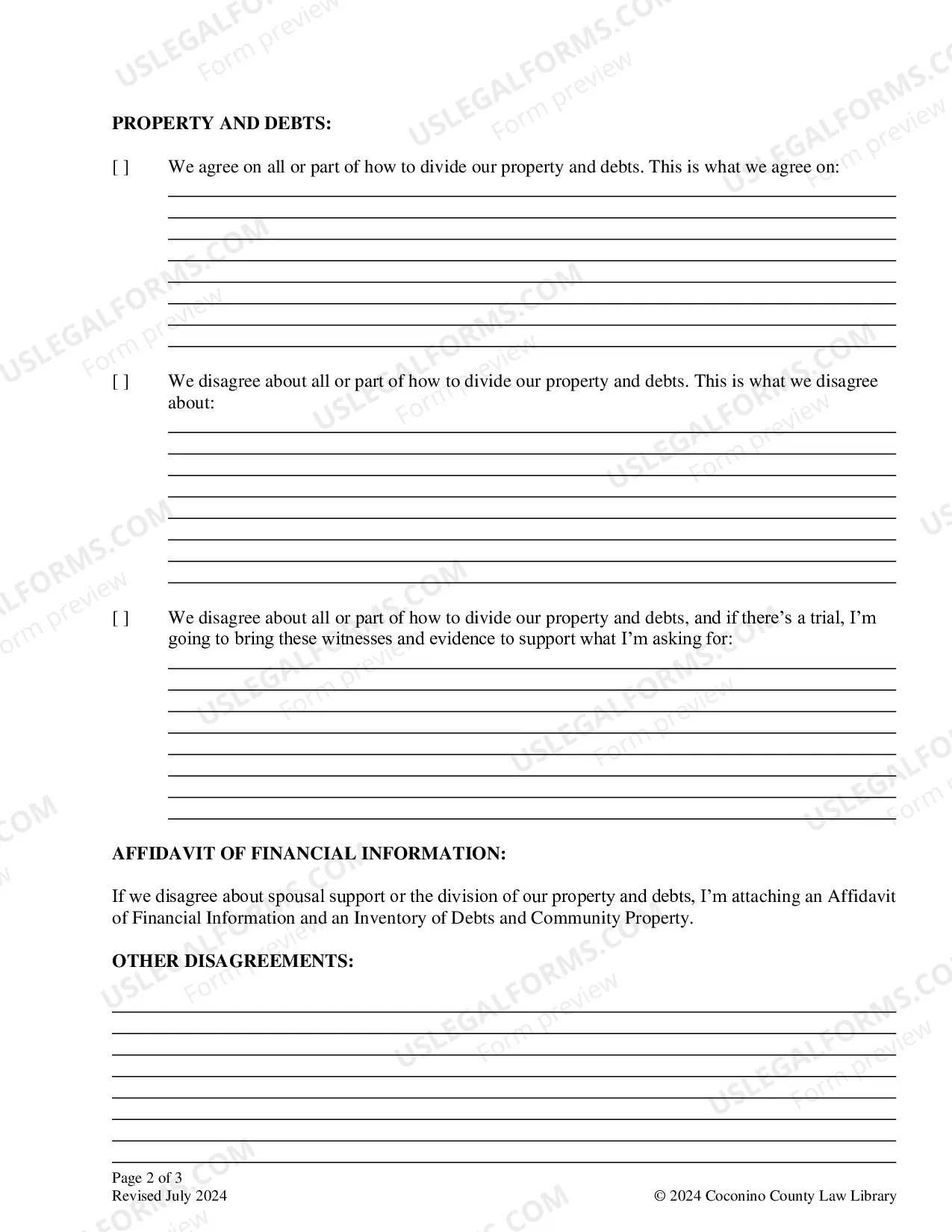 Preview Settlement Conference Memorandum: For Cases Without Children