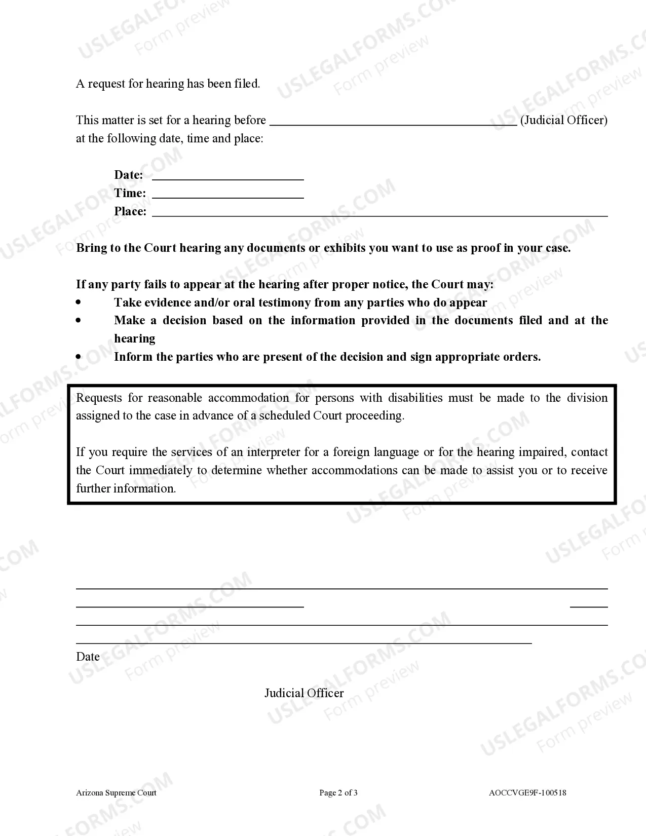 Preview Notice of Hearing on Garnishment