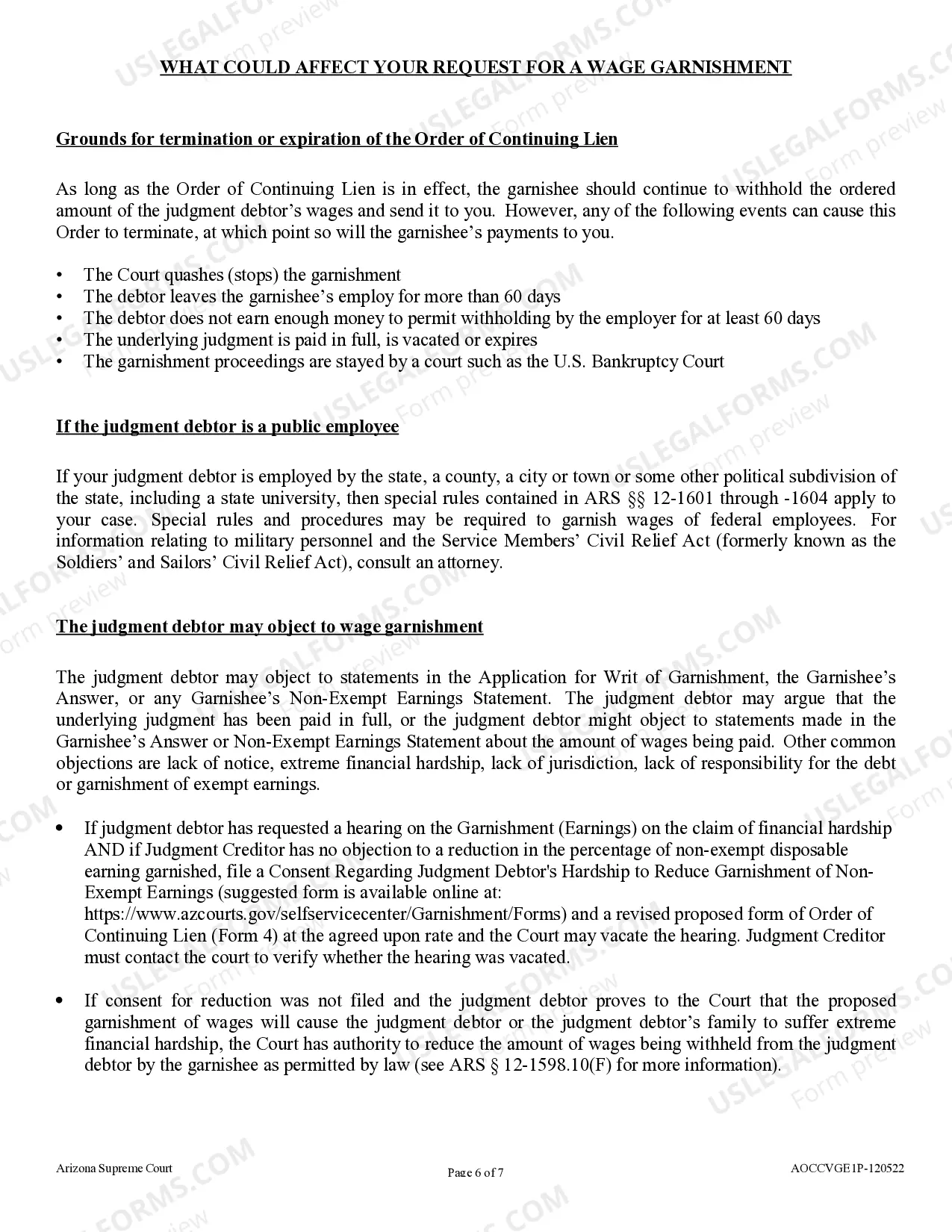 Preview Process Check List for the Judgment Creditor in a Garnishment of Earnings