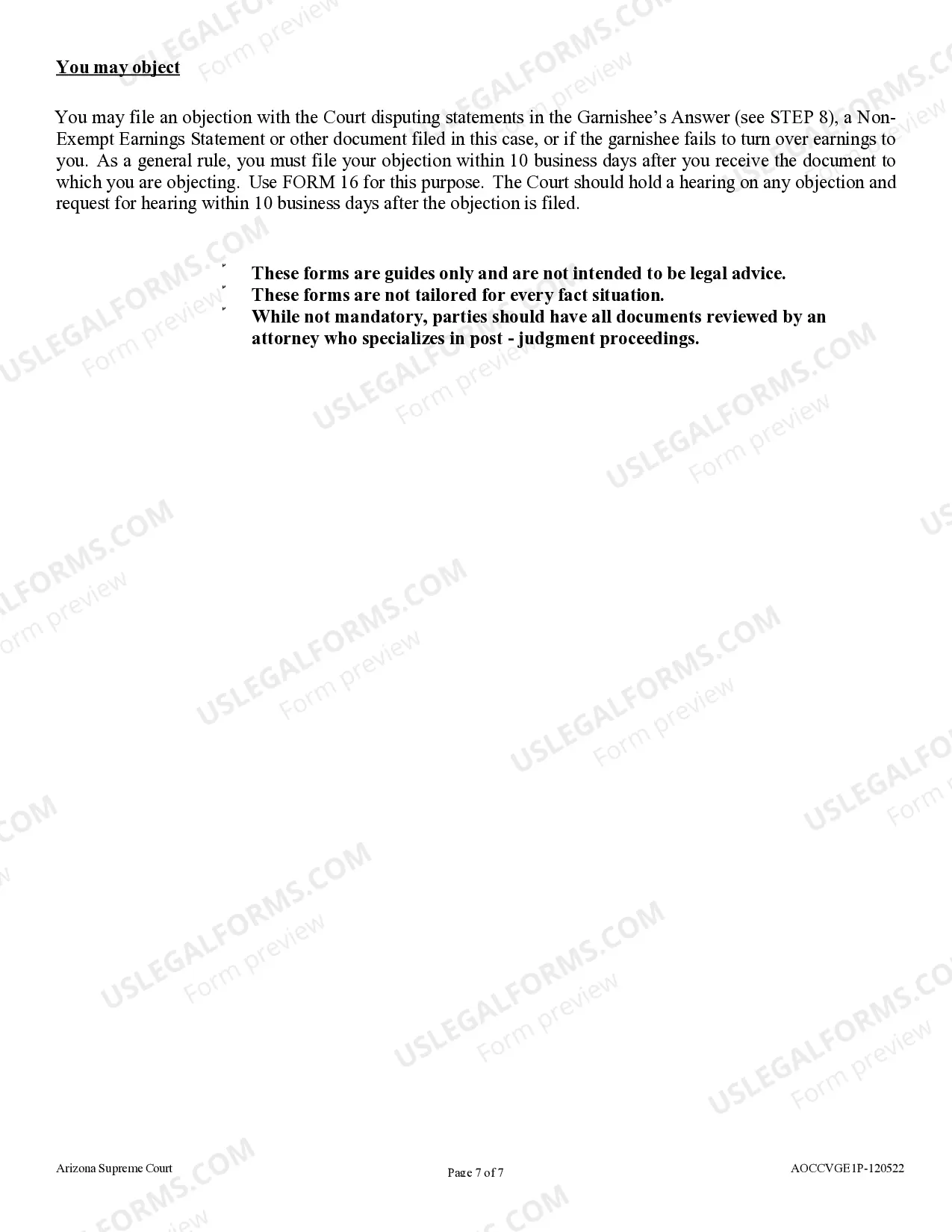 Preview Process Check List for the Judgment Creditor in a Garnishment of Earnings
