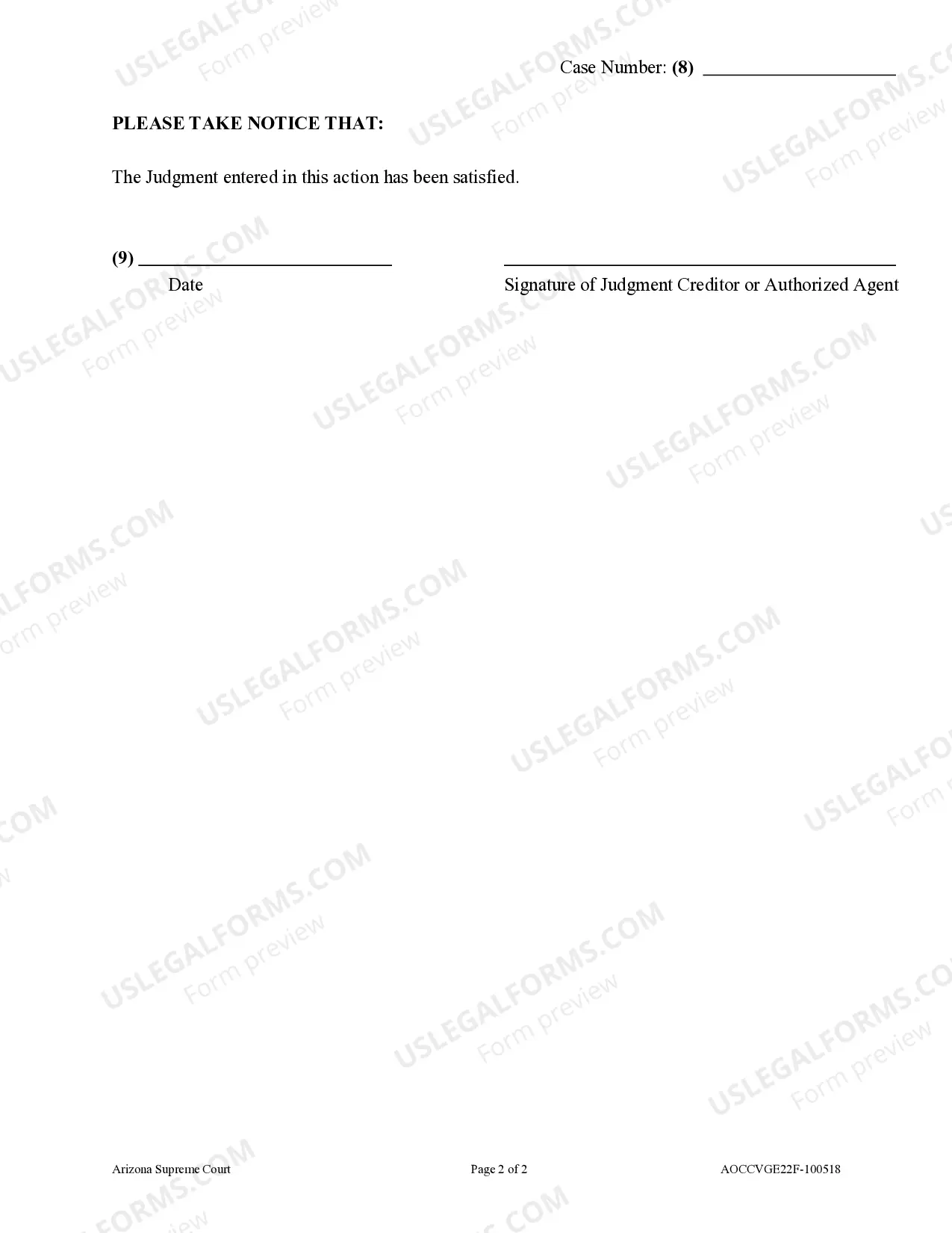 Preview Satisfaction of Judgment