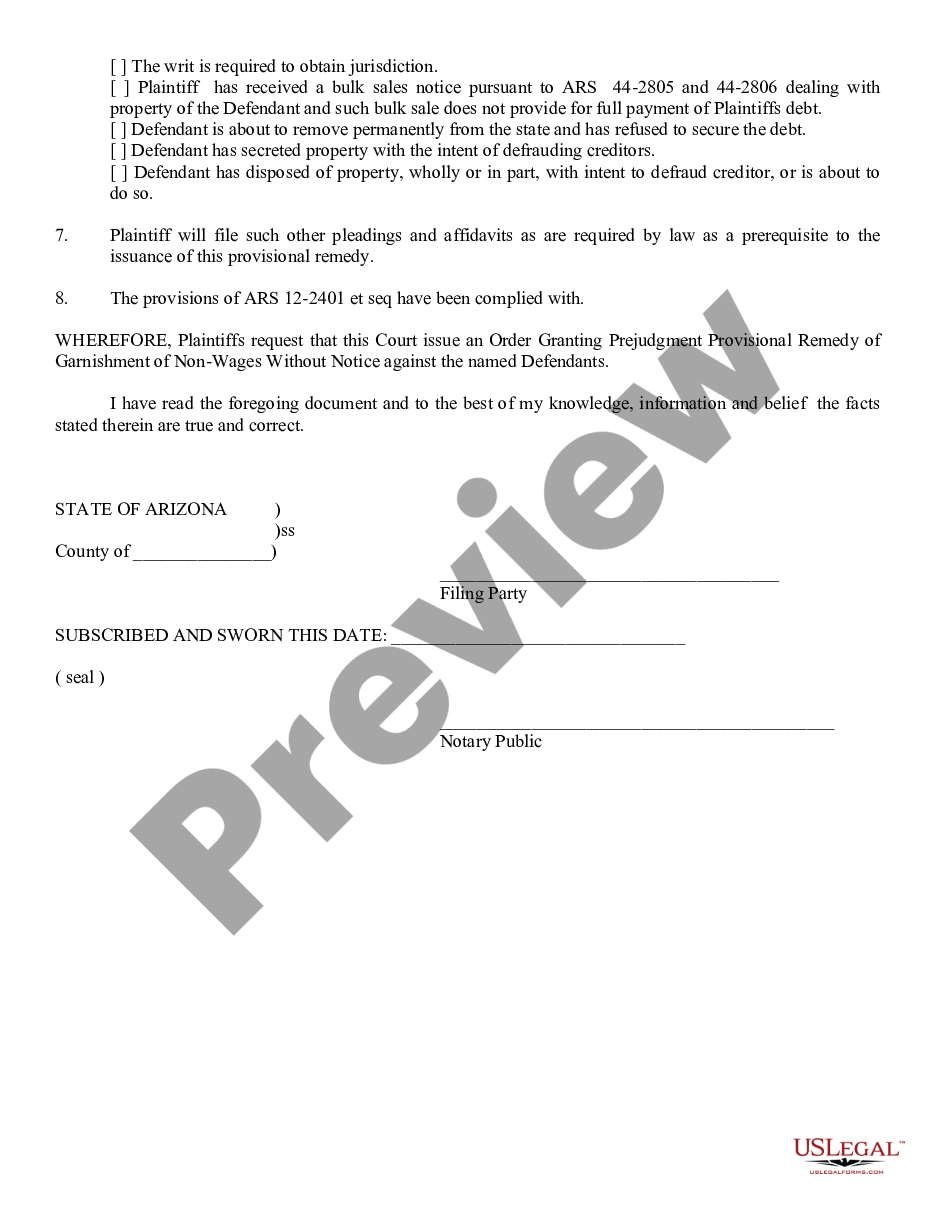 form Application and Affidavit for Order for Judgment Without Notice preview