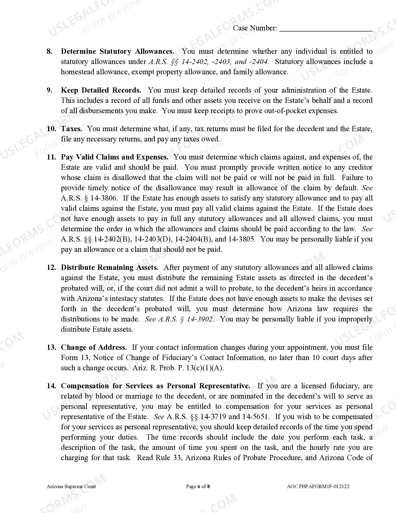 Preview Order To Personal Representative and Acknowledgement and Information to Heirs/Devisees