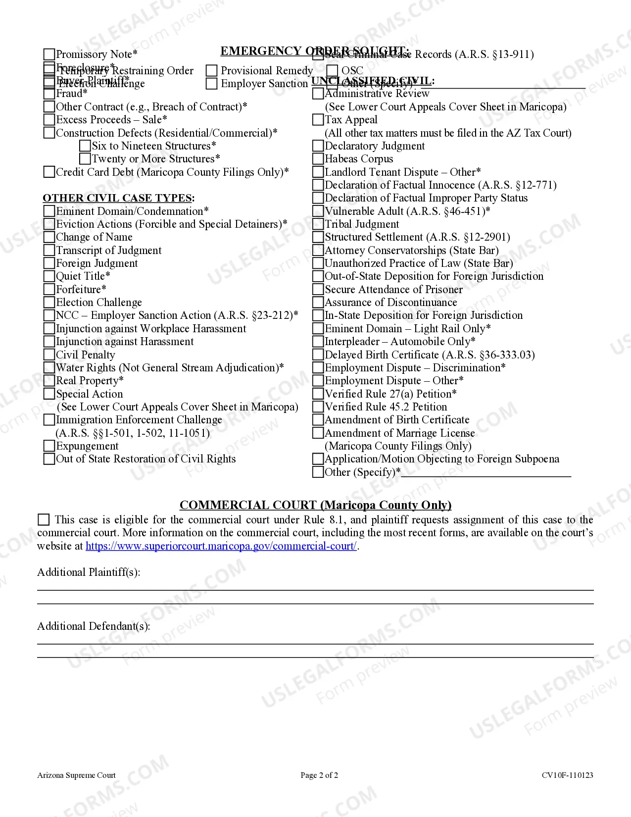 Preview Civil Cover Sheet