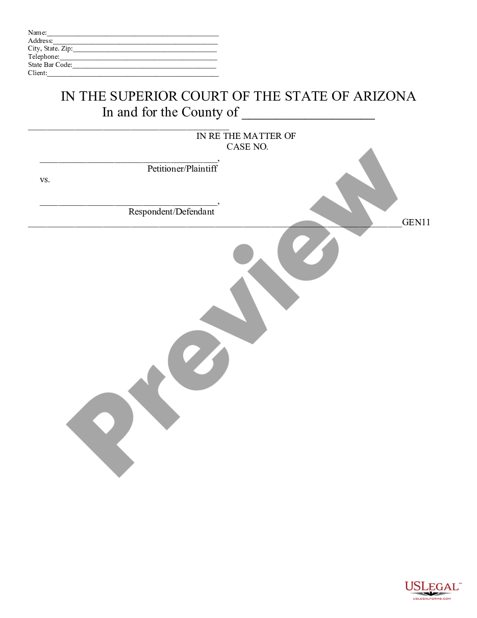 form Superior Court Blank preview