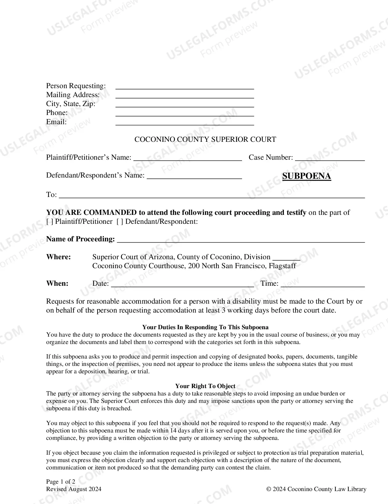 Preview Subpoena