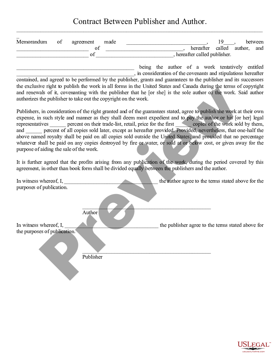 page 6 Agreement Between Publisher and Author preview