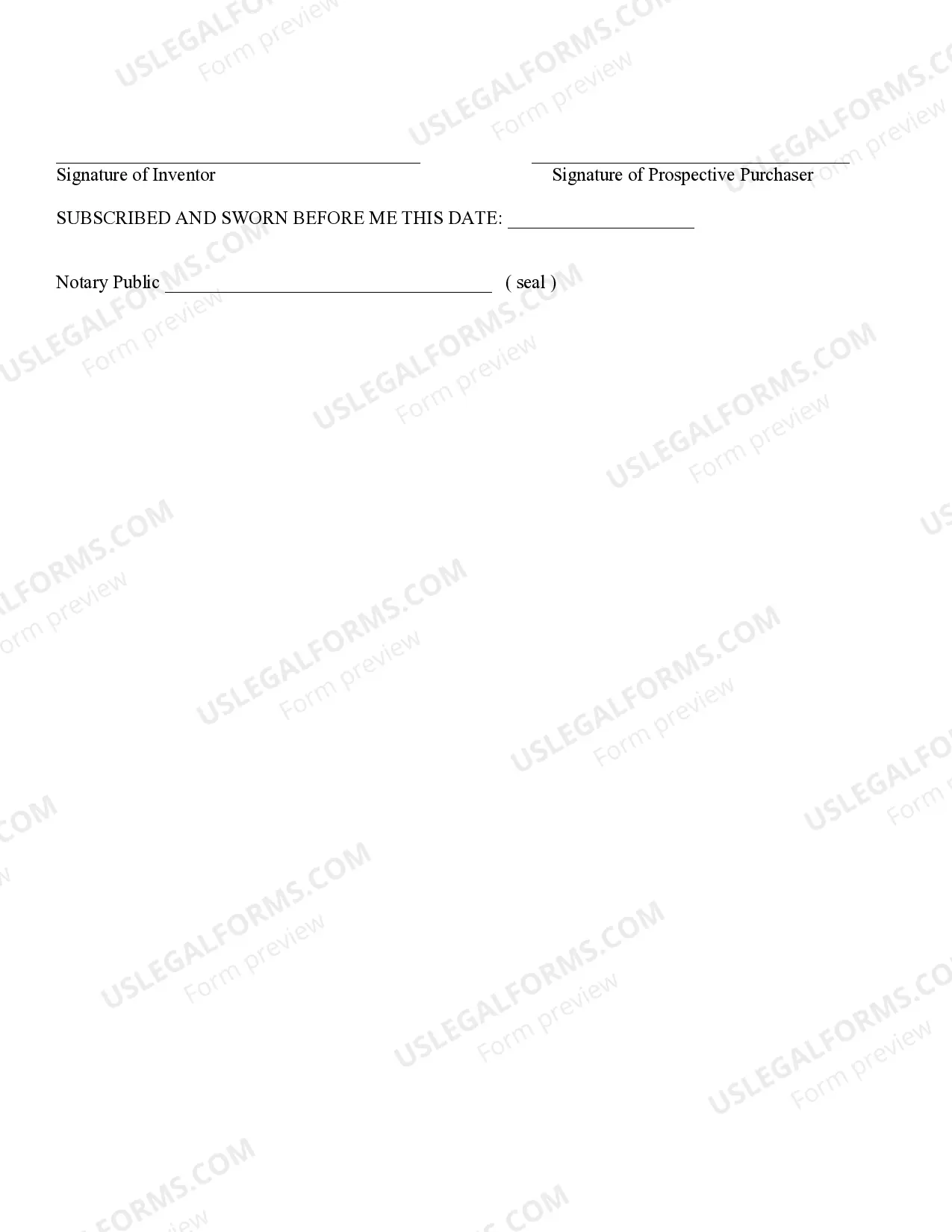 Preview Agreement for Exhibition