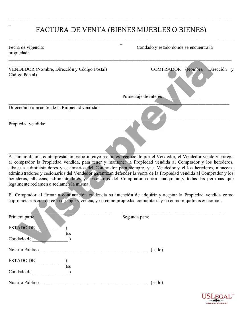 Preview Factura de Venta de Bienes o Bienes