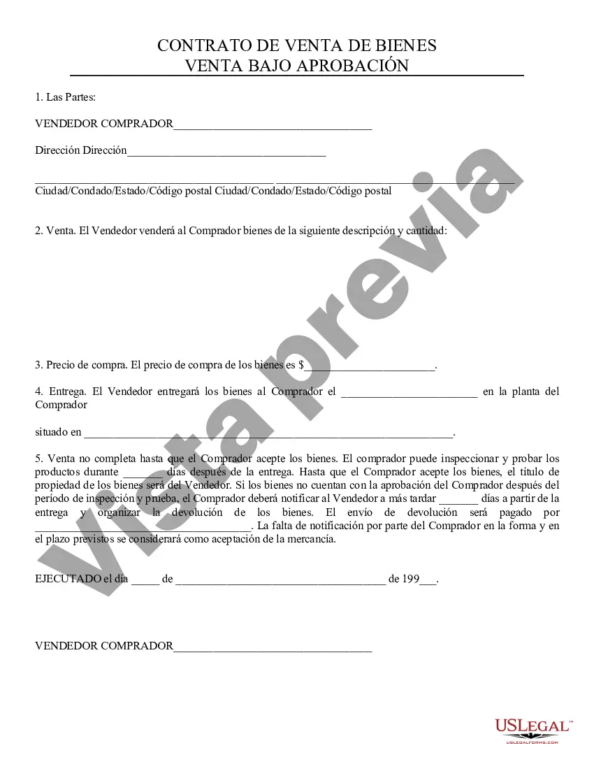 Preview Venta de Bienes, Aprobación