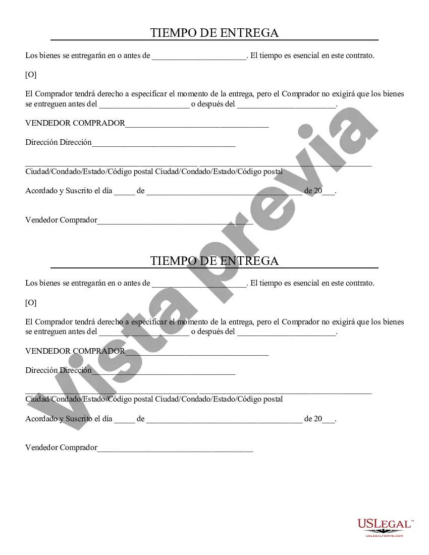 Preview Tiempo de entrega