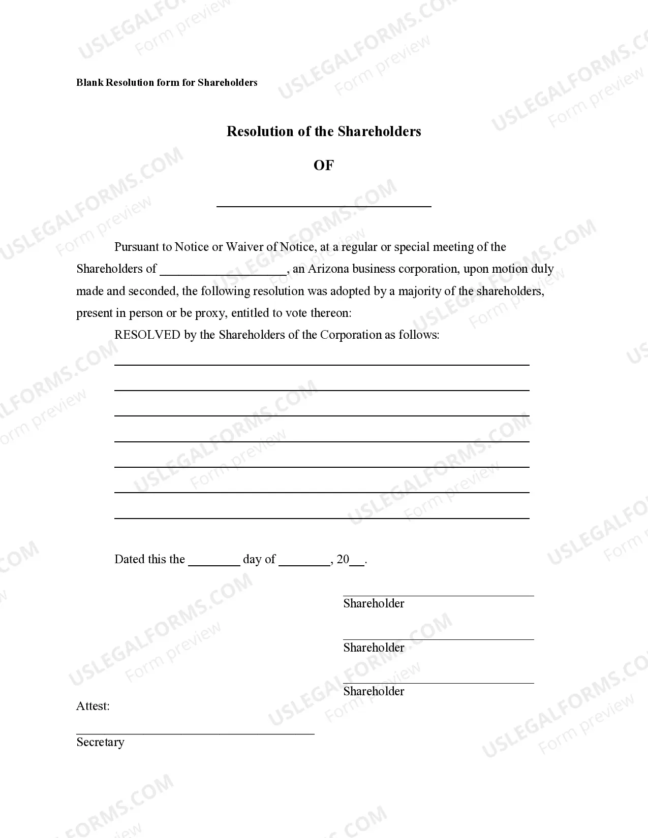 Preview Notices, Resolutions, Simple Stock Ledger and Certificate