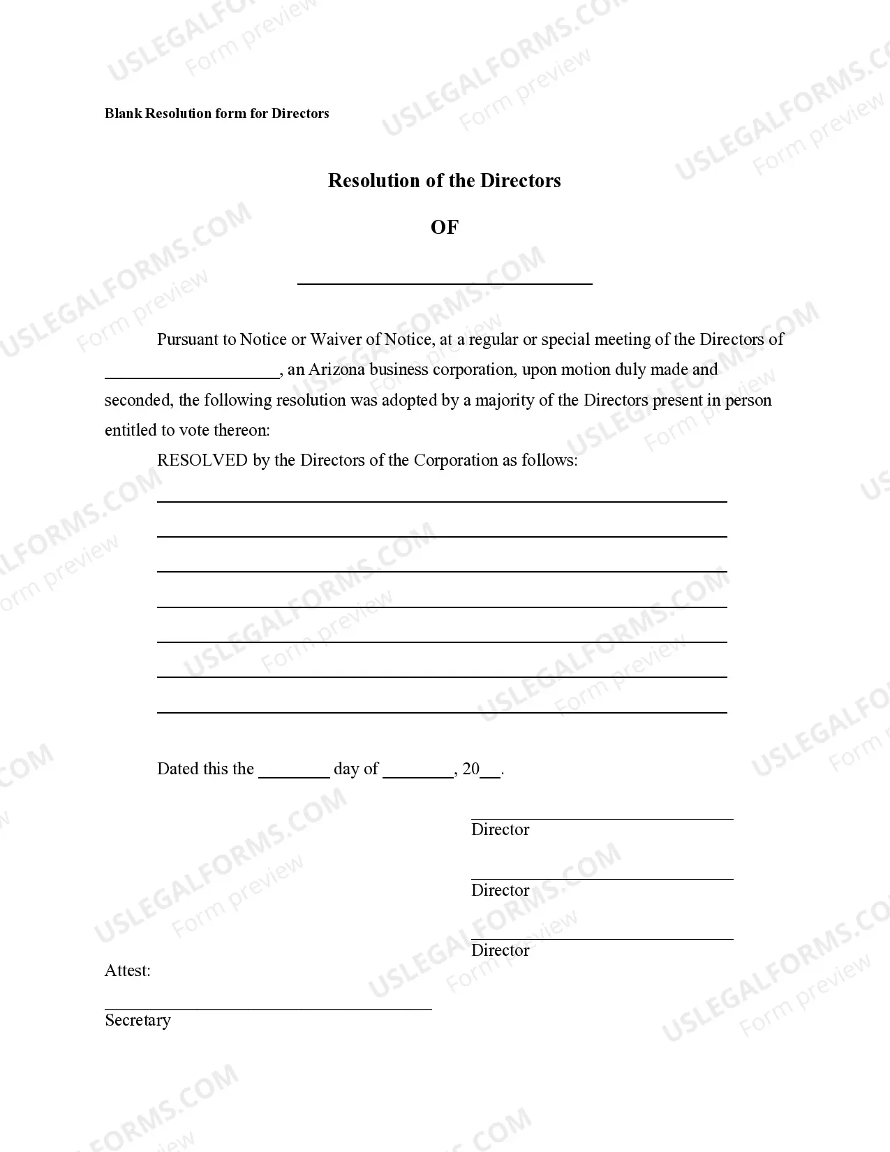 Preview Notices, Resolutions, Simple Stock Ledger and Certificate