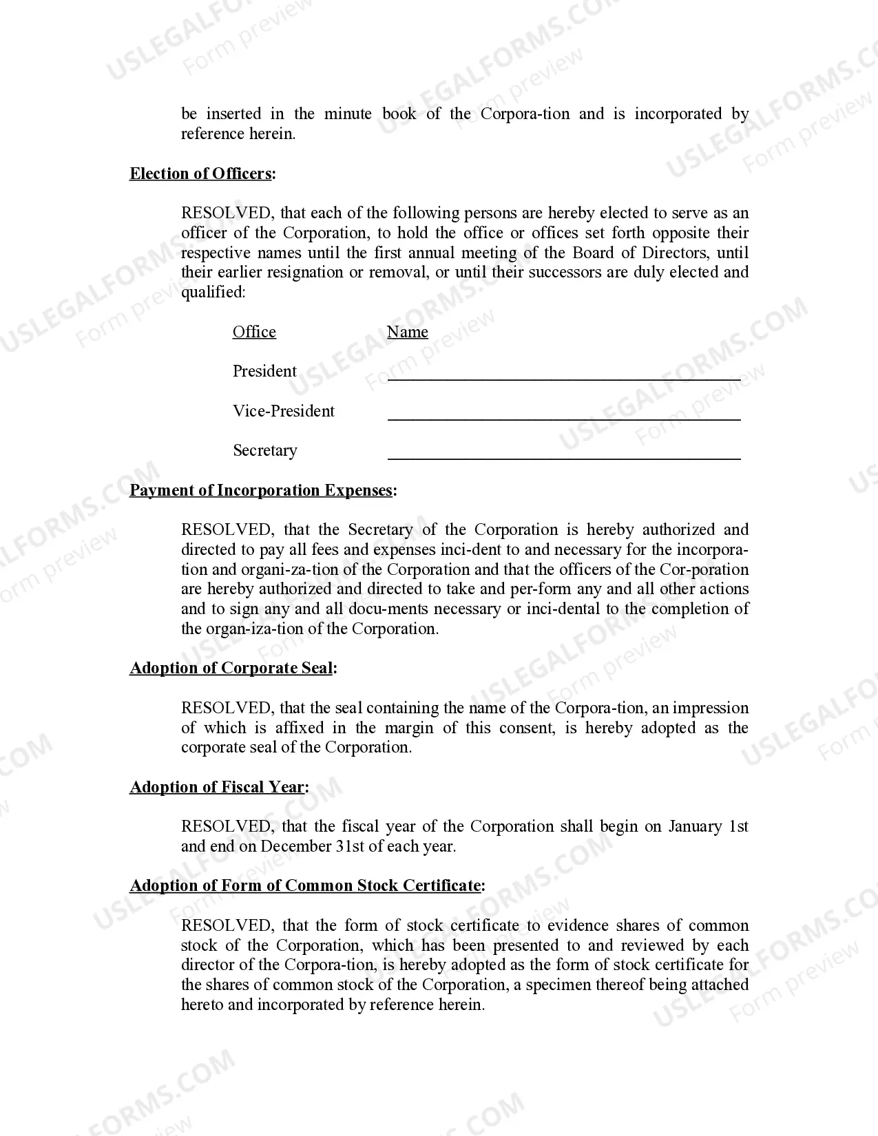 Preview Minutes for Organizational Meeting
