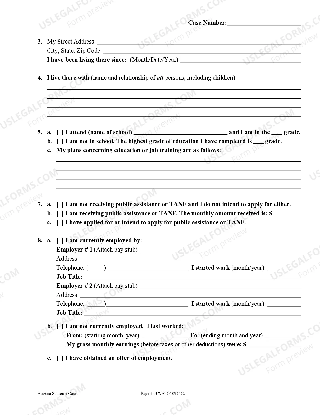 Preview Petition for Emancipation of a Minor