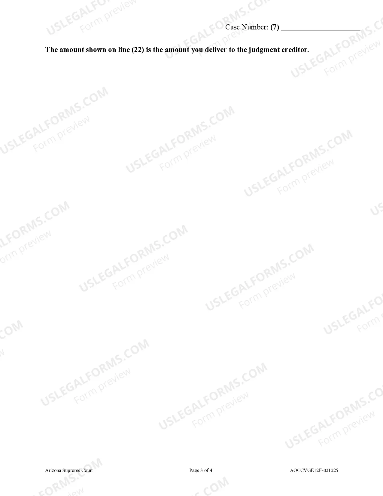 Preview Garnishee's Nonexempt Earnings Statement (Not for Support of a Person)