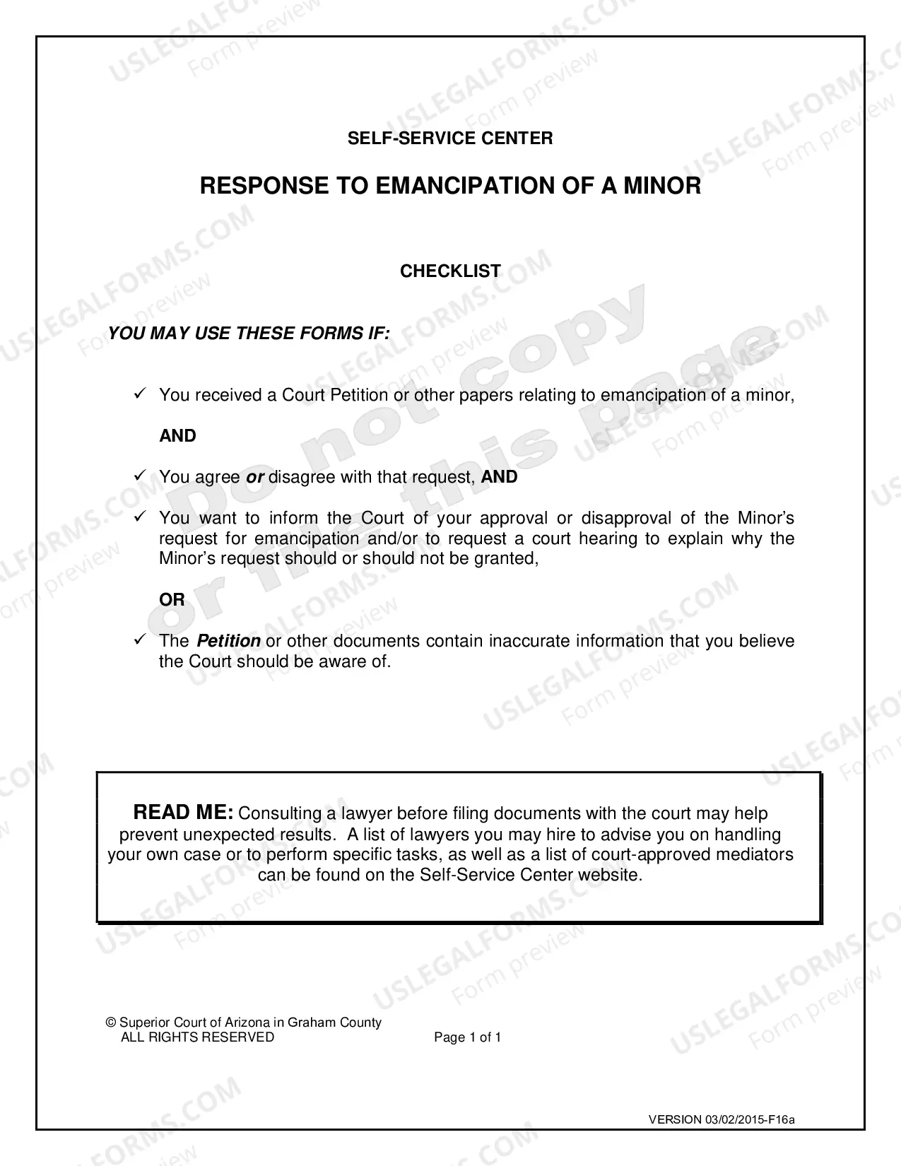 Preview Emancipation of Minor-Response