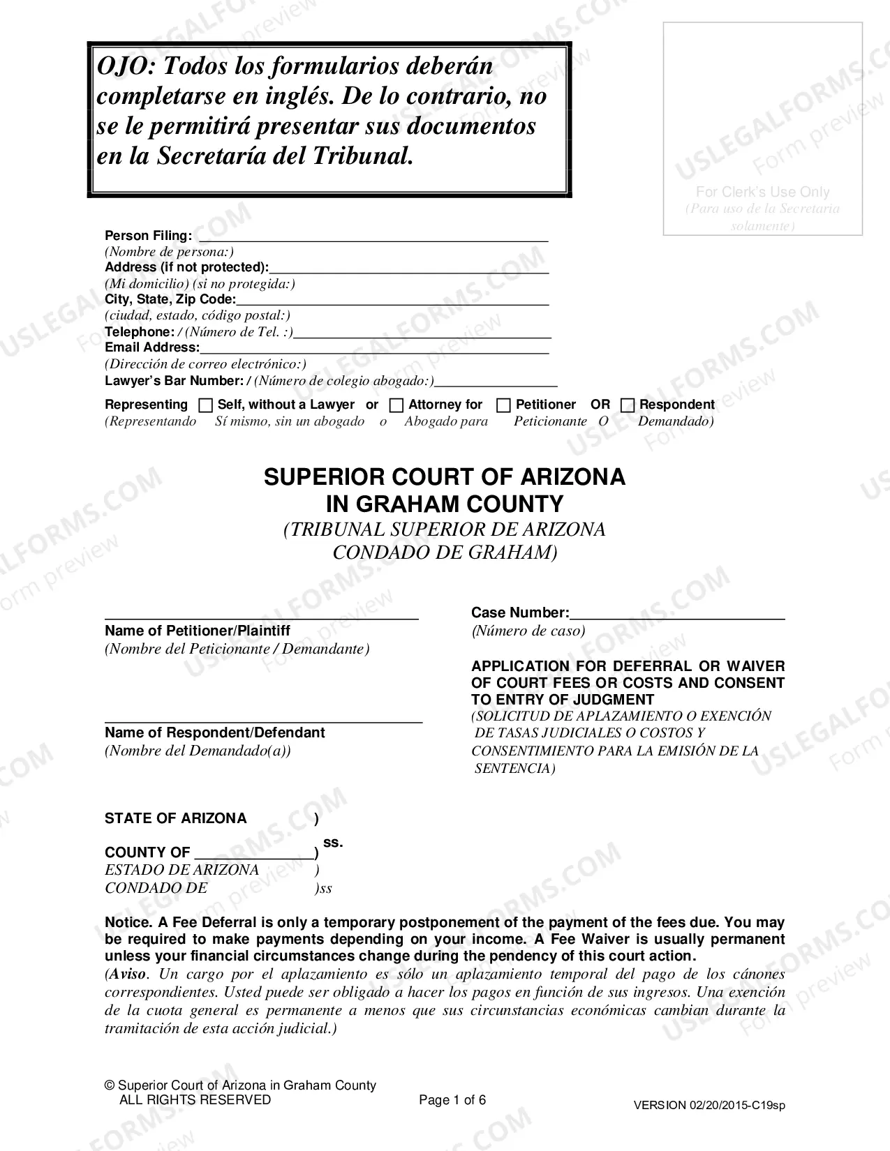 Preview Deferment / Exemptions (At the beginning of a case) C19-Spanish