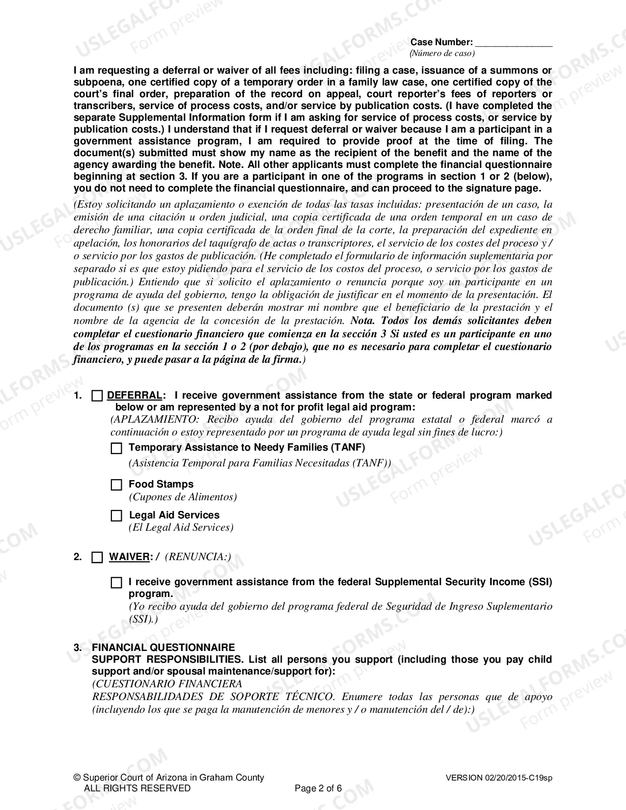 Preview Deferment / Exemptions (At the beginning of a case) C19-Spanish