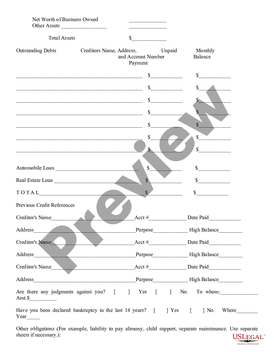 page 3 Consumer Loan Application preview