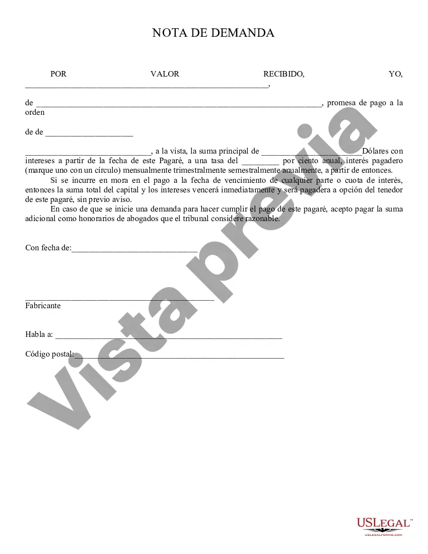 Preview Nota de demanda