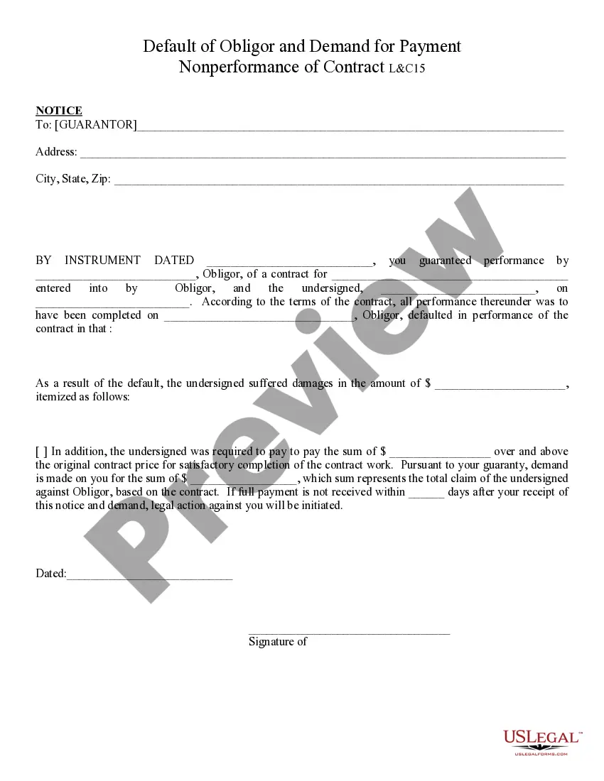 Get Default of Contract Preview Default of Contract