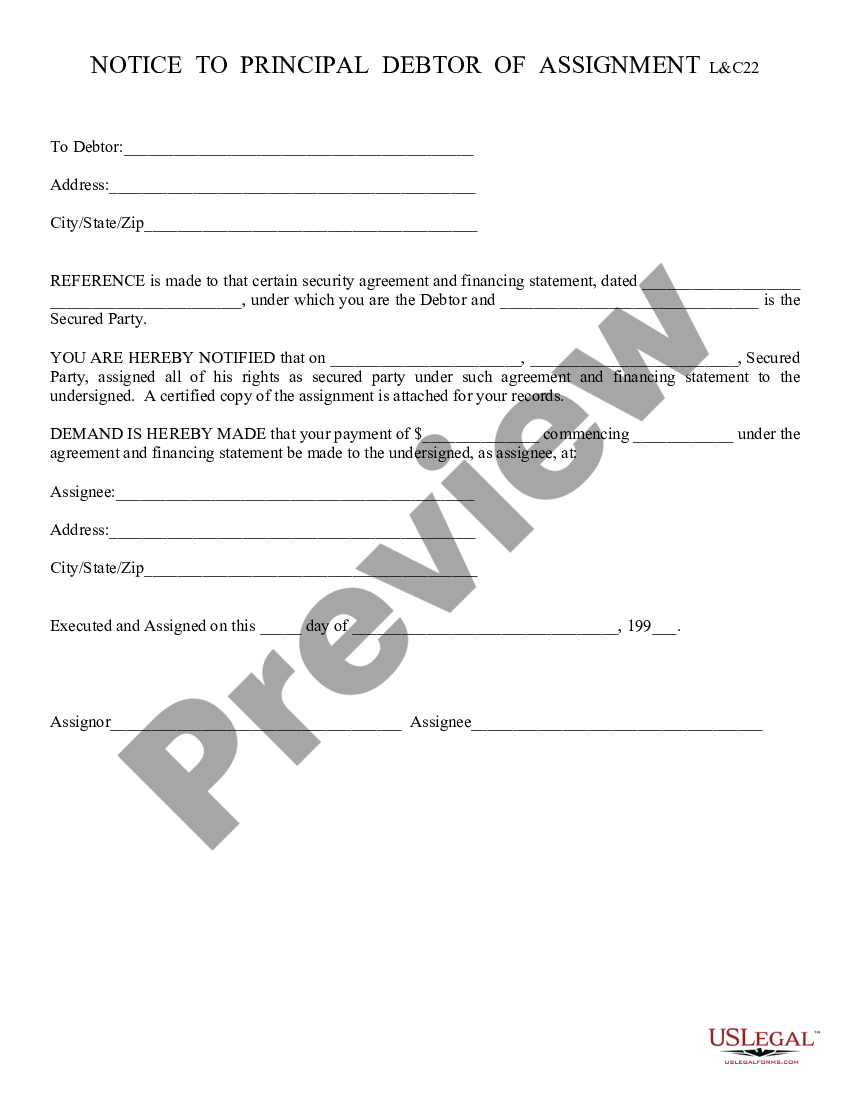 form Notice to Debtor preview