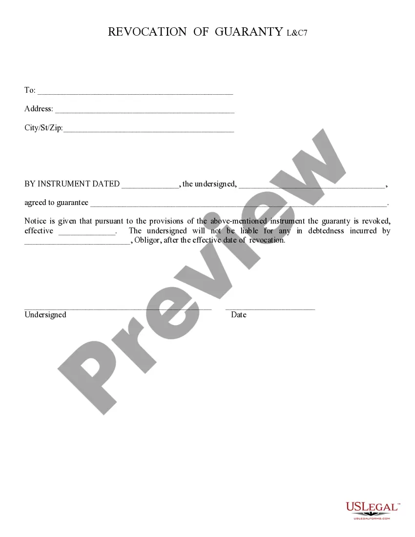 Get Revocation of Guarantee Preview Revocation of Guarantee