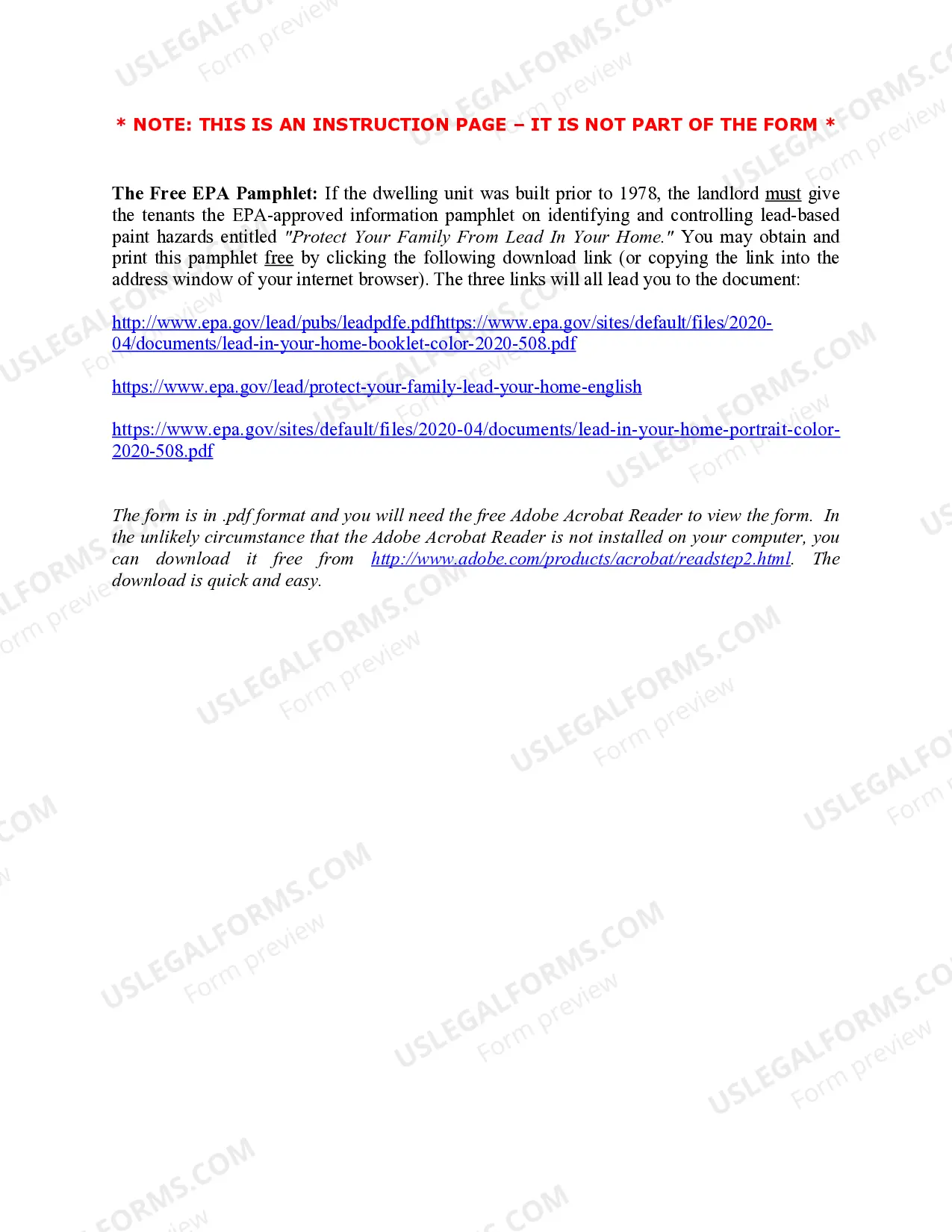 Preview Lead Based Paint Disclosure for Rental Transaction