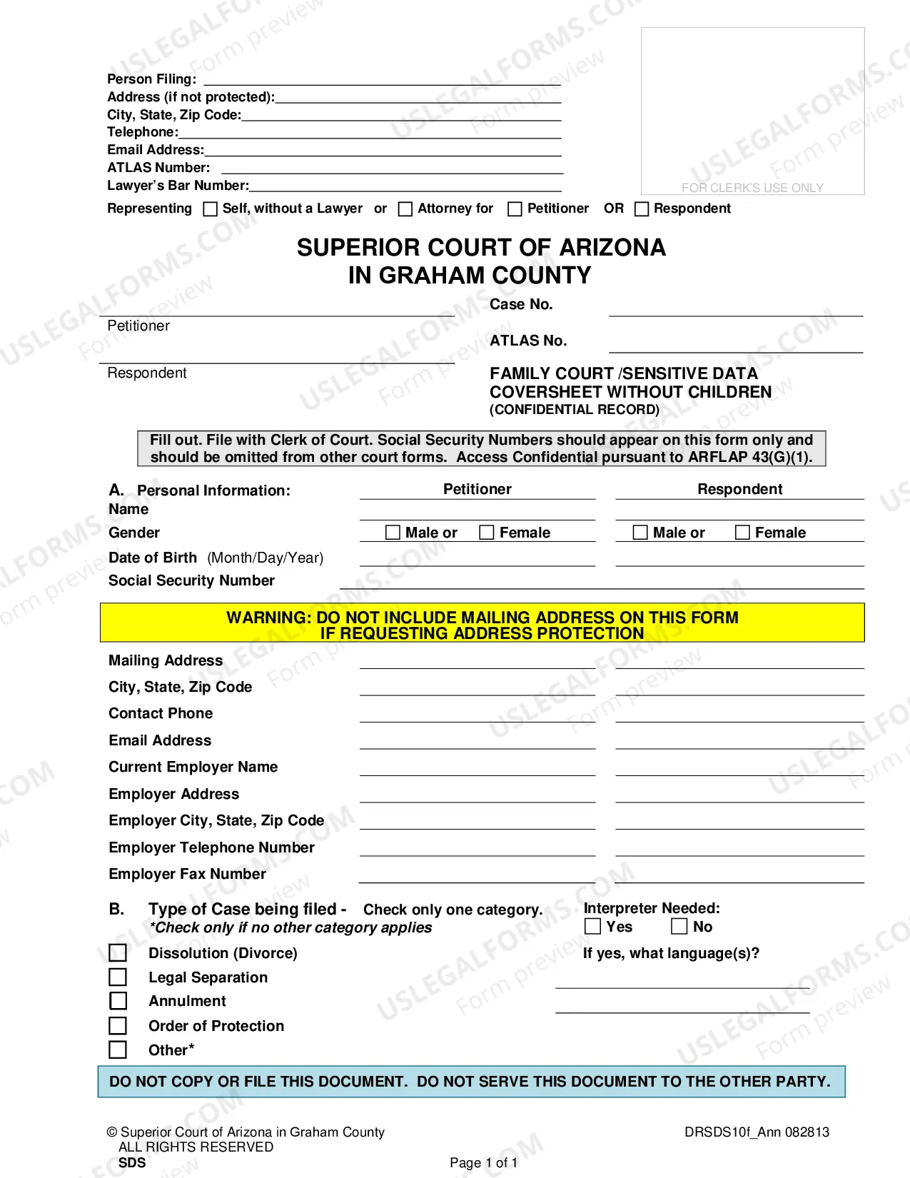 Preview Petition for Legal Separation without Minor Children for Petitioner Only