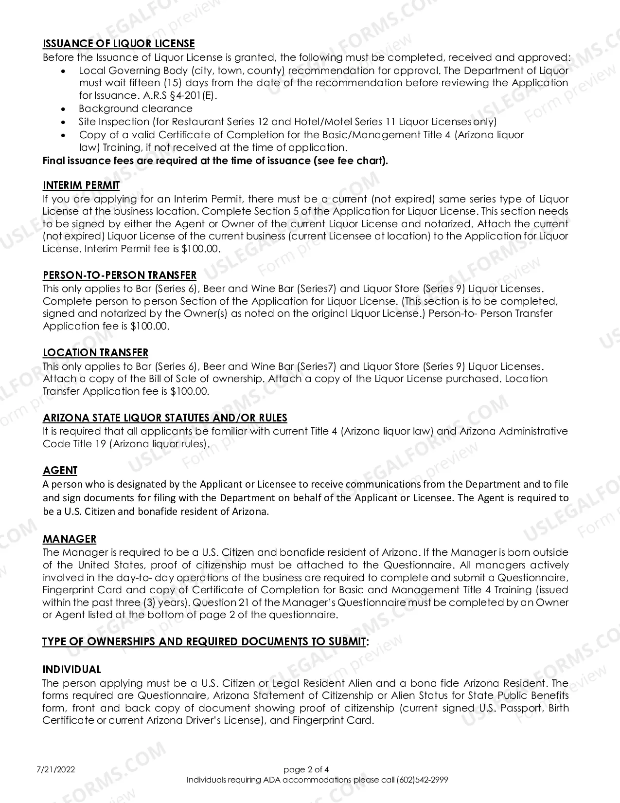 Preview Application For Liquor License