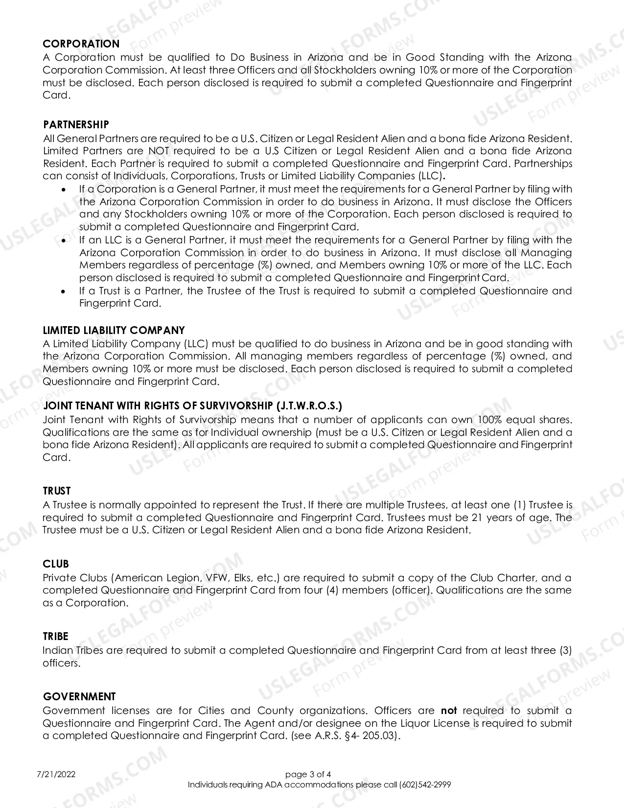 Preview Application For Liquor License
