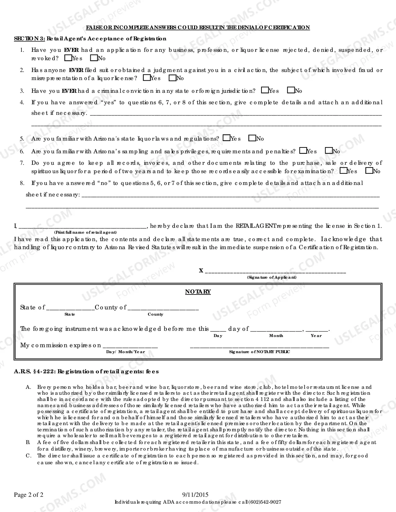 Preview Application For Registration Of A Retail Co-Op Agent
