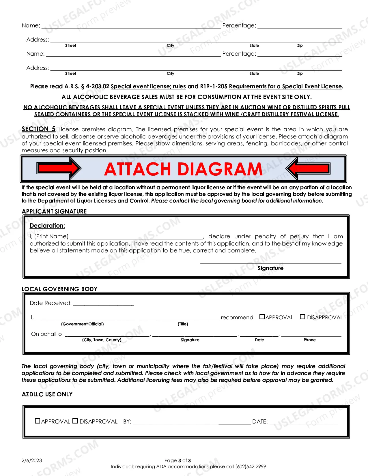 Preview Application For Special Event License