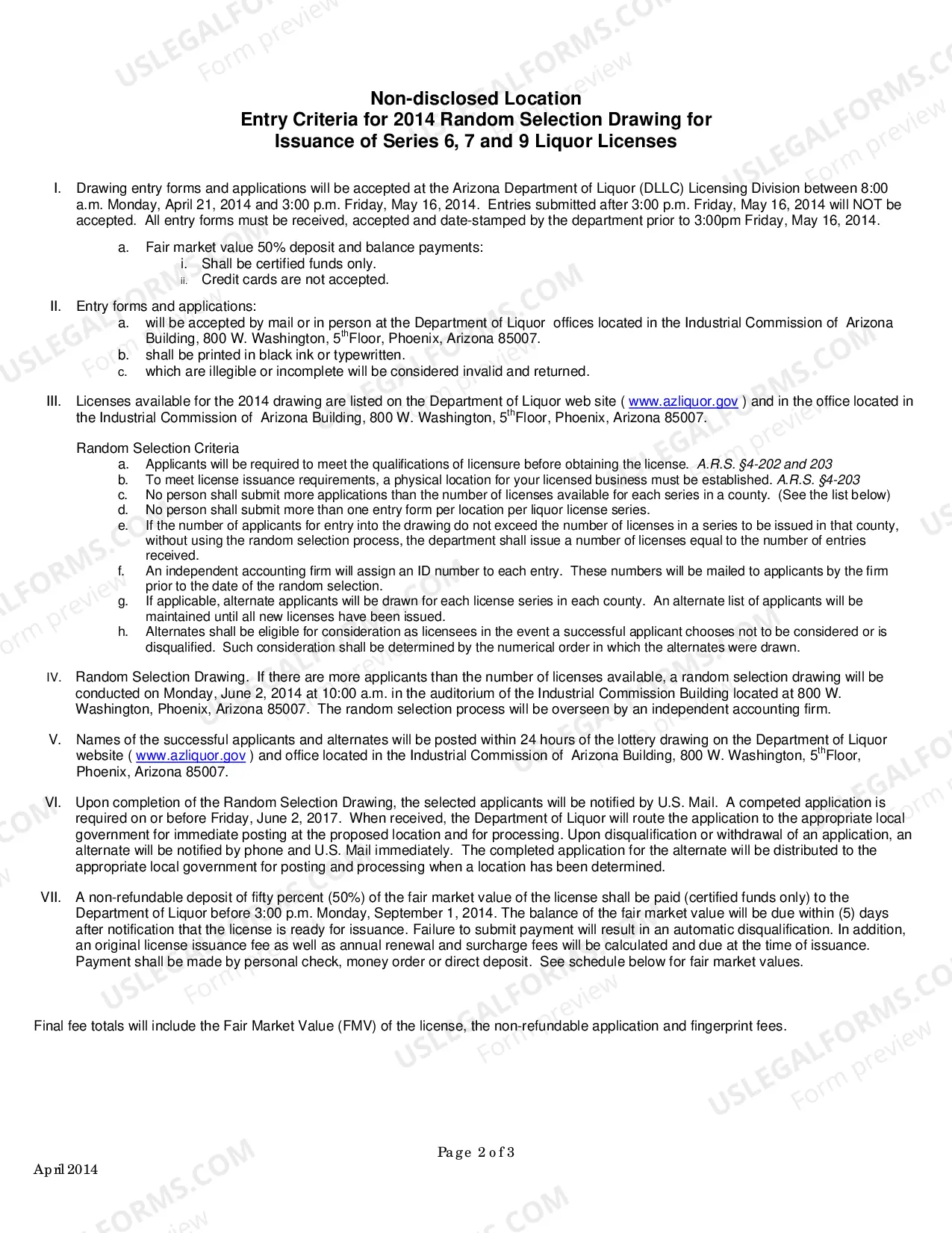 Preview Non Disclosed Location Entry Form