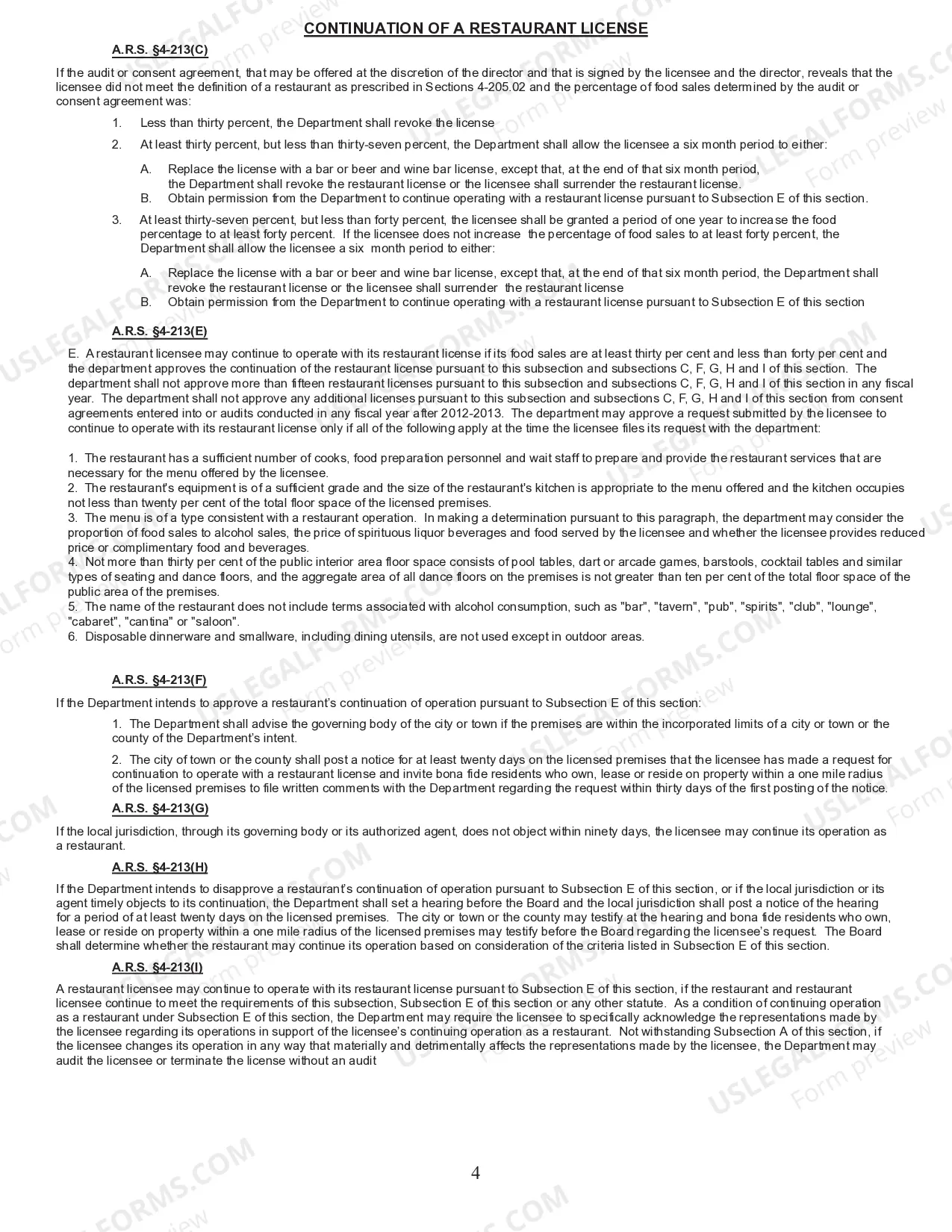 Preview Request For Approval For Continuation Of Restaurant License