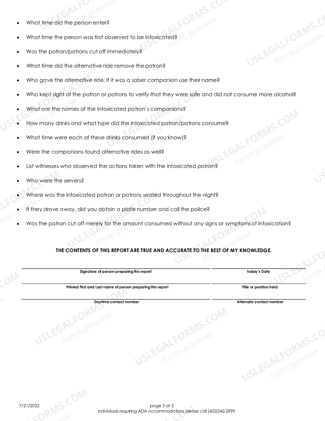 Preview Service Refusal Report