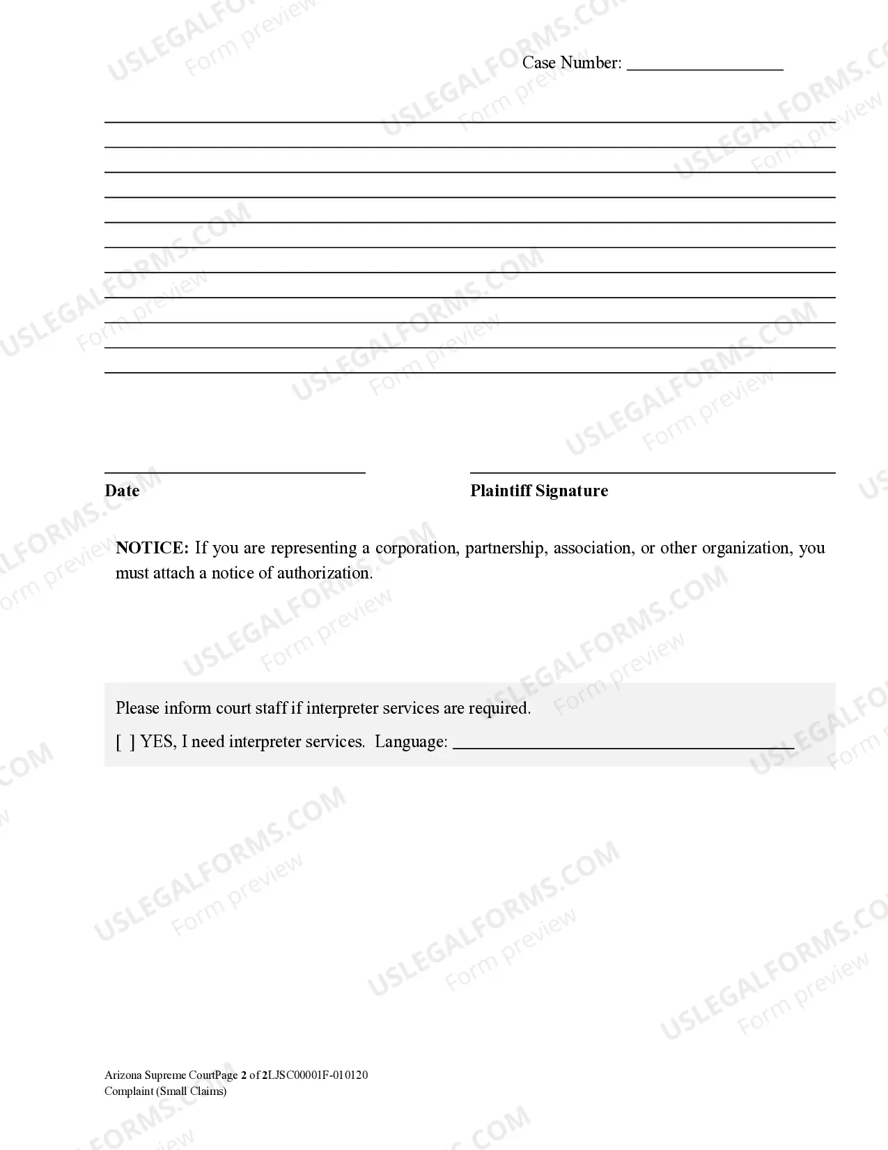 Preview Small Claims Complaint