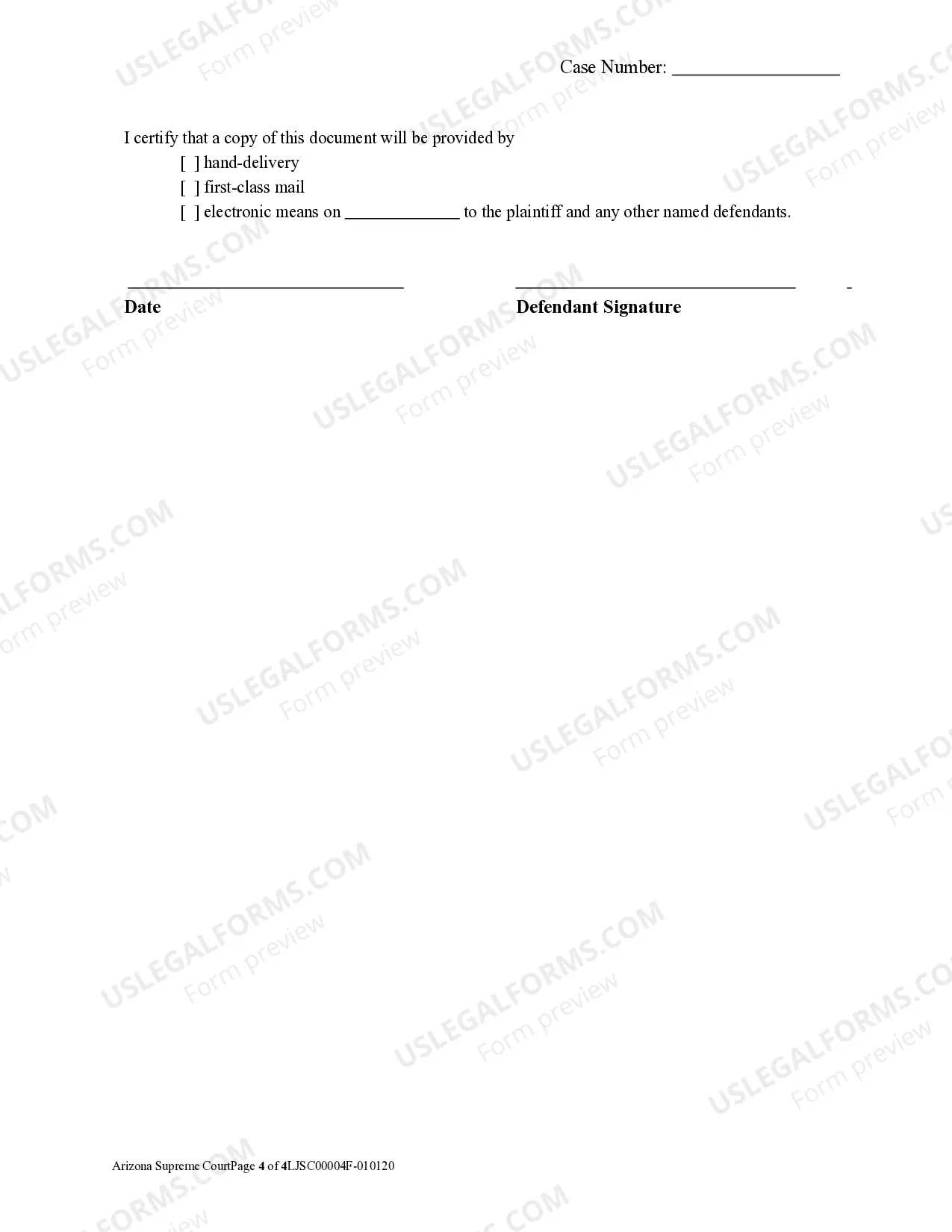Preview Small Claims Answer